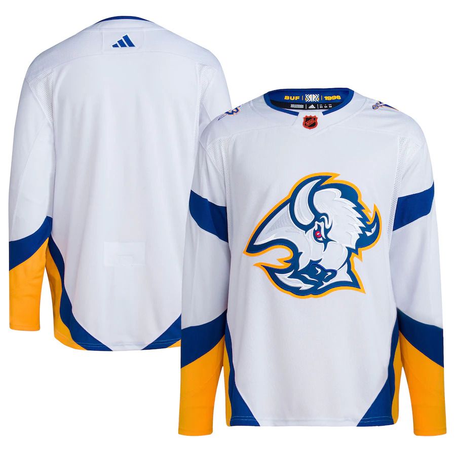 Men Buffalo Sabres Blank Adidas White Reverse Retro Authentic 2022 NHL Jersey->customized nhl jersey->Custom Jersey